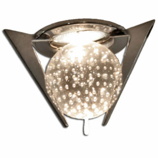 Bürolampen Triztan KL, EINBAU-Downlight Triztan, 12V/max. 35W, GU5,3/GX5,3, Chrome, Glaskugel KLAR