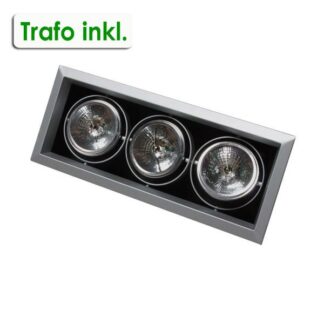 Bürolampen EB Kar A 3/50 met, EINBAU-Kardan-Leuchte, max. 3x50W, QR111 GY6,35 12V/max. 50W